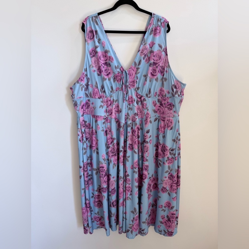 Torrid Corset Floral Midi Dress Size 5X Victorian Romantic Ethereal Fairy